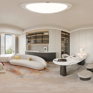 现代轻奢书房全景