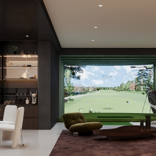 现代会所高尔夫球室一