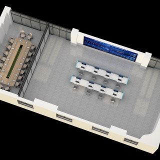 现代监控室鸟瞰