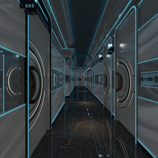 现代KTV大厅全景