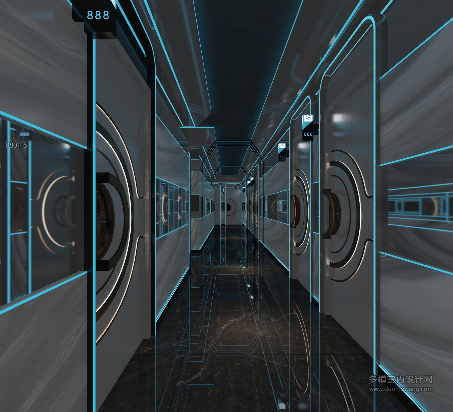 现代KTV大厅全景