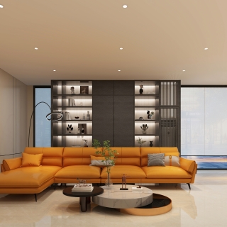 现代别墅沙发背景墙_