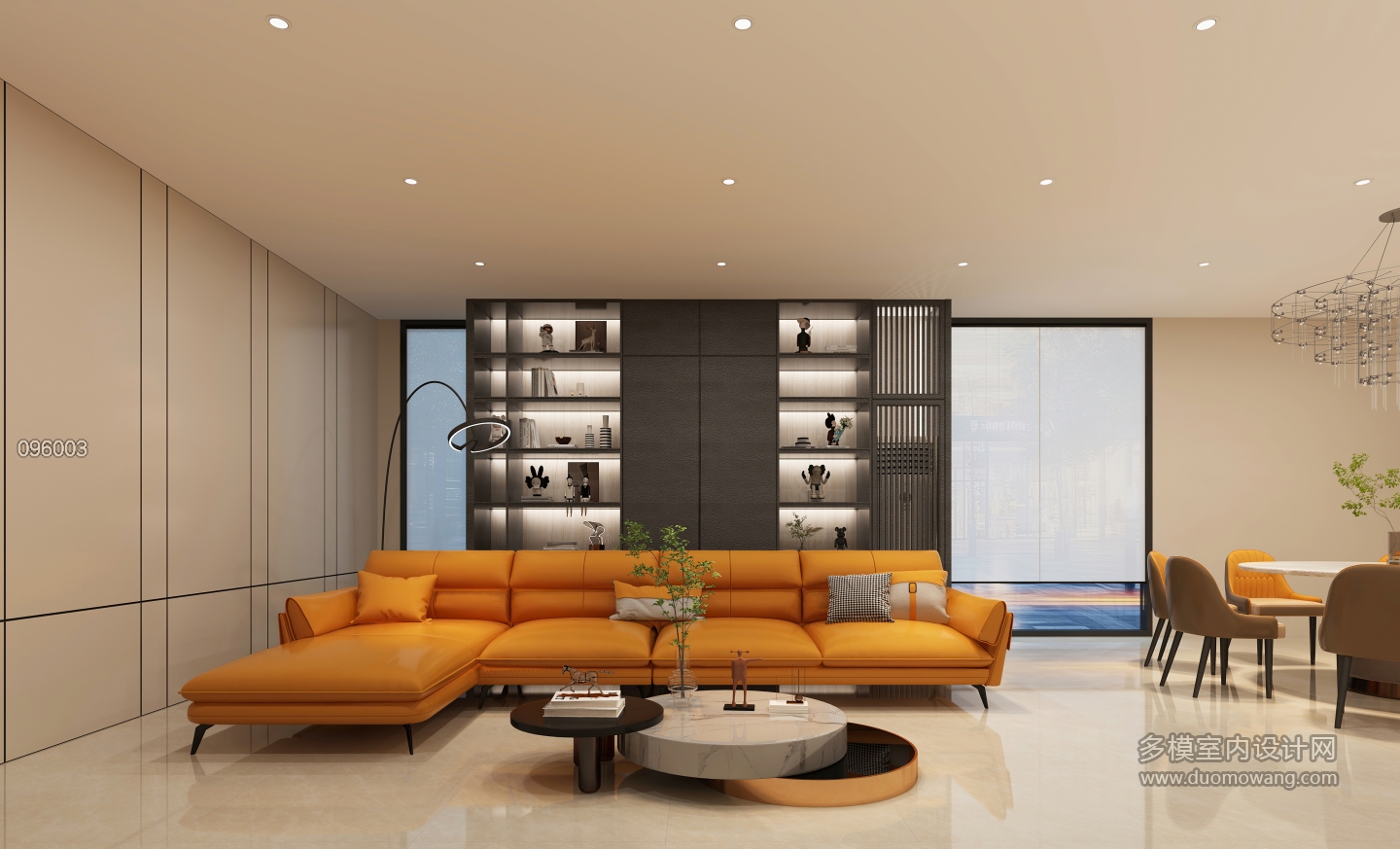 现代别墅沙发背景墙_