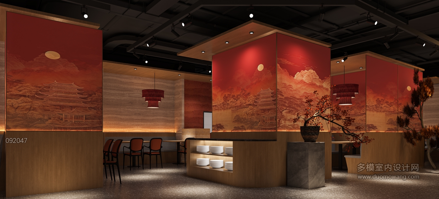 新中式餐厅室内1