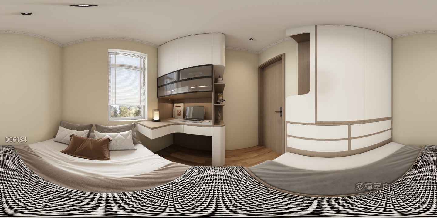 现代次卧全景