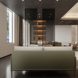 现代大厅接待区特写