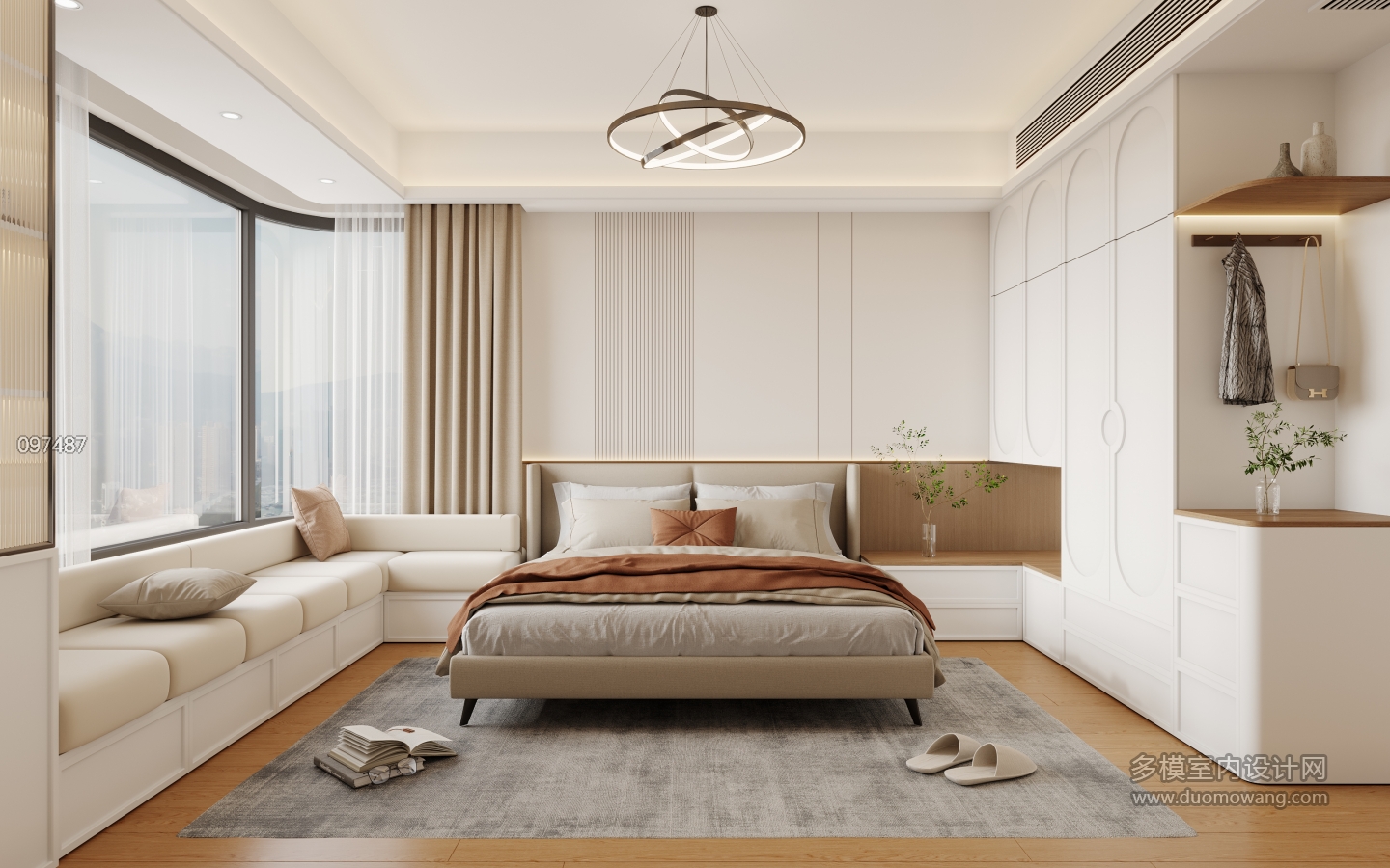 现代主卧特写