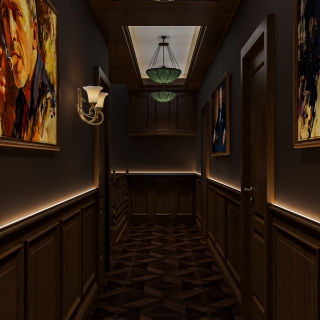 美式雪茄吧二楼过道单张