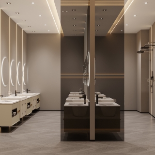 现代洁具展区特写