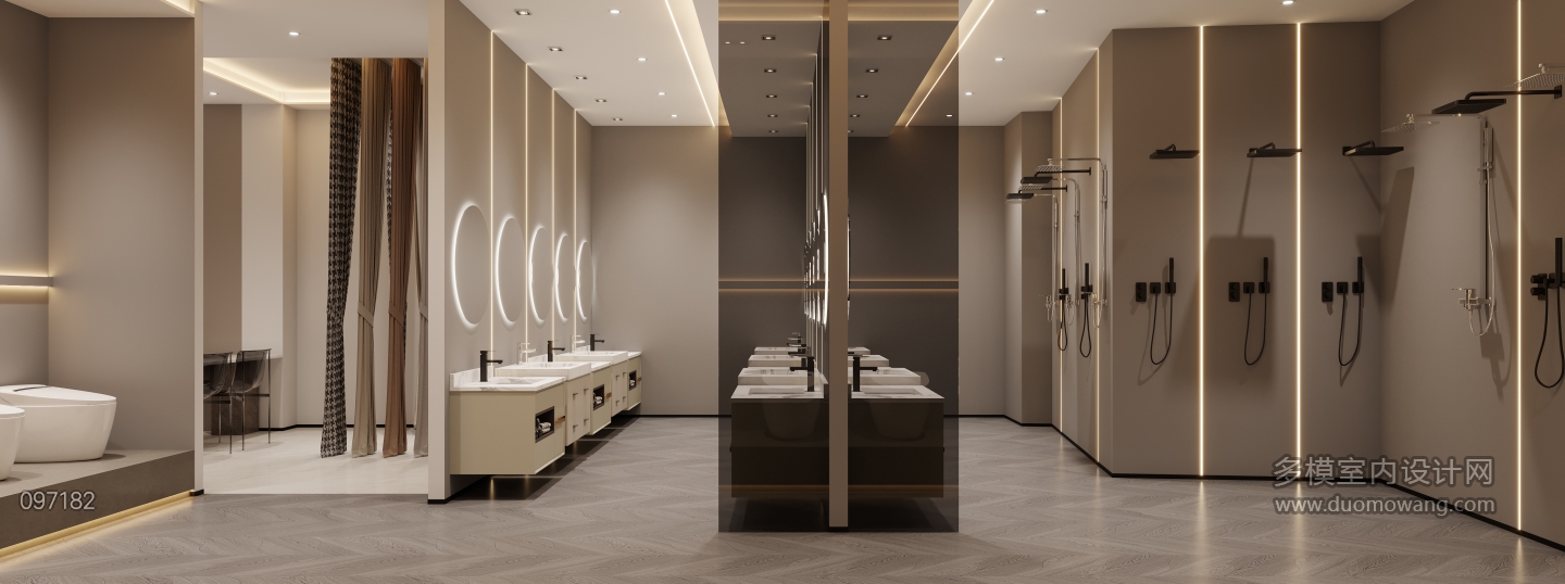 现代洁具展区特写