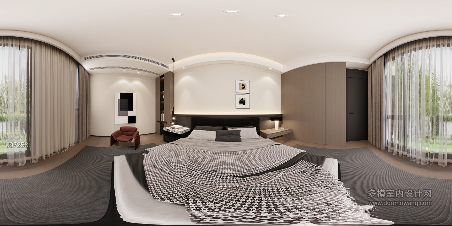 一层意式卧室-全景