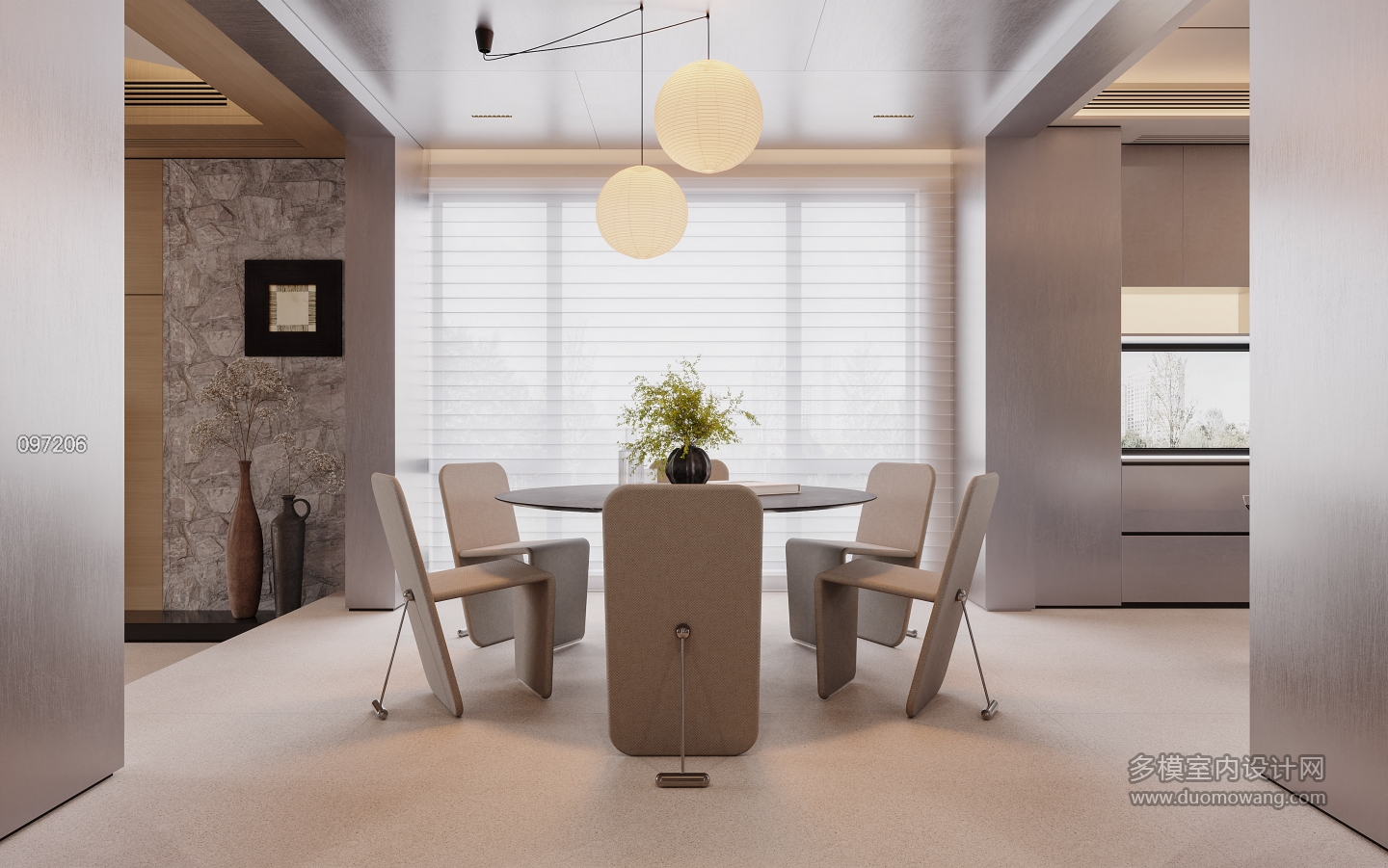 一层现代餐厅特写