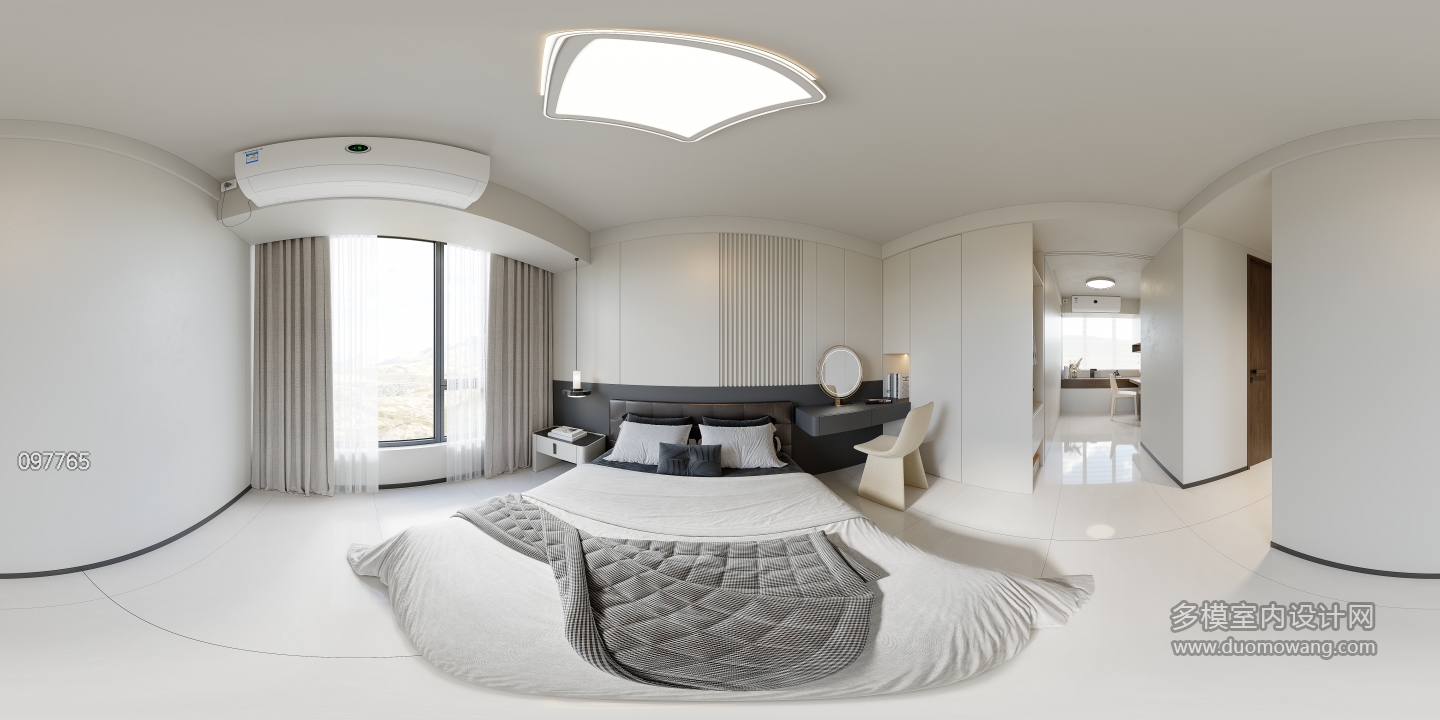 现代卧室全景