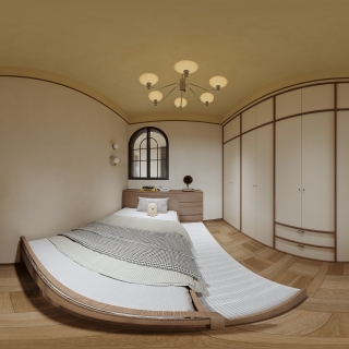 现代 中古风 儿童房 全景