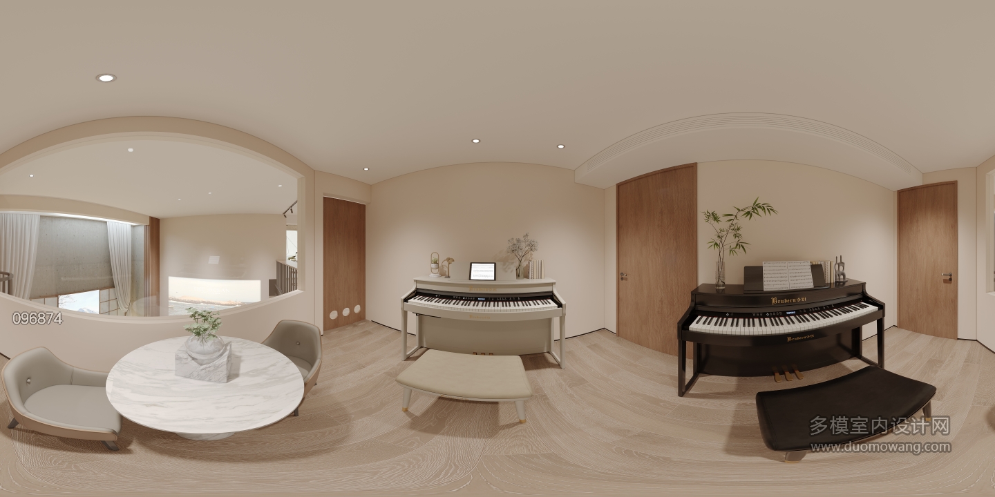 负一楼琴室全景