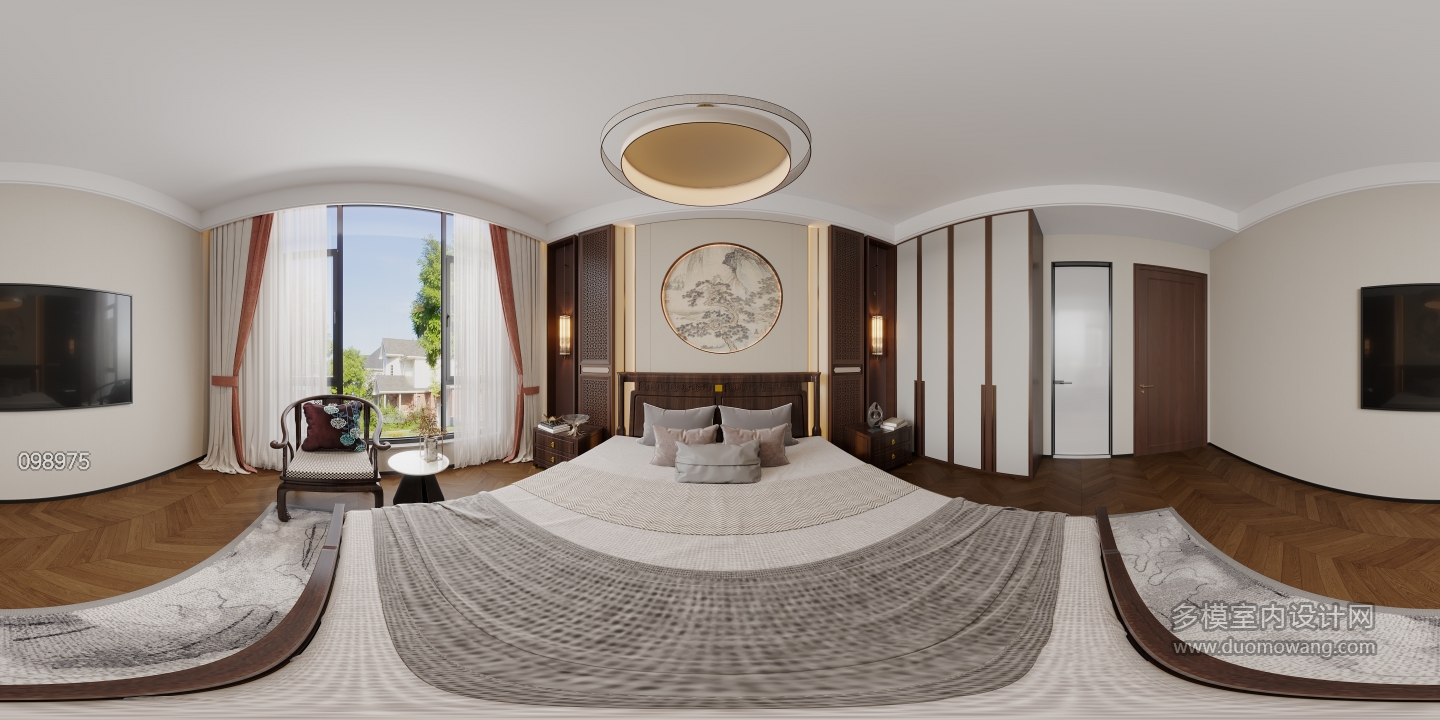 新中式主卧室360_2f