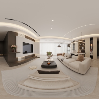 现代客餐厅全景