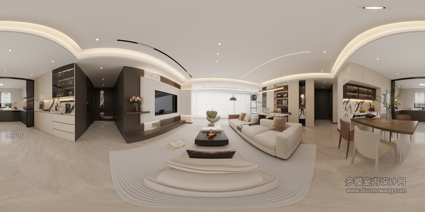 现代客餐厅全景