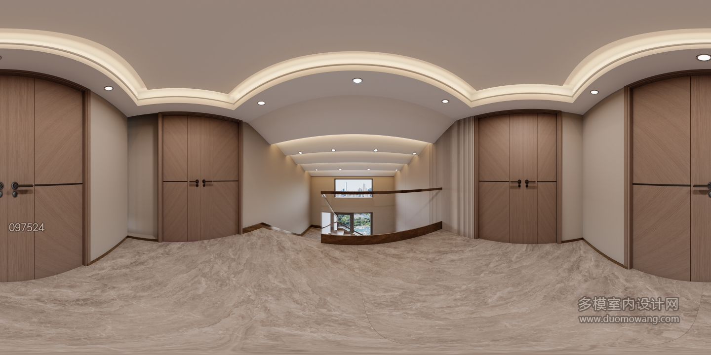 意式别墅 3楼楼梯间全景