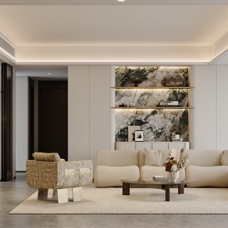 现代轻奢沙发背景特写方案二