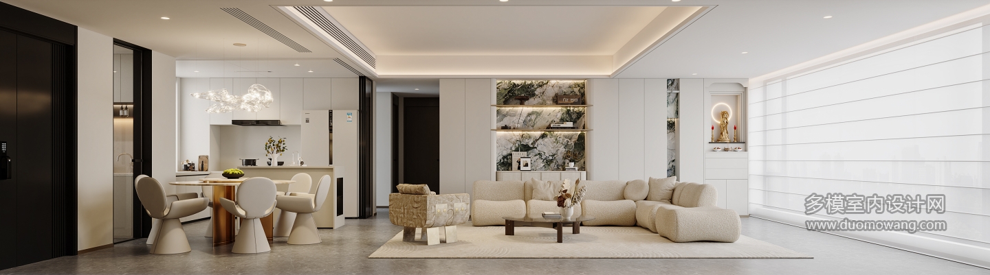 现代轻奢沙发背景特写方案二