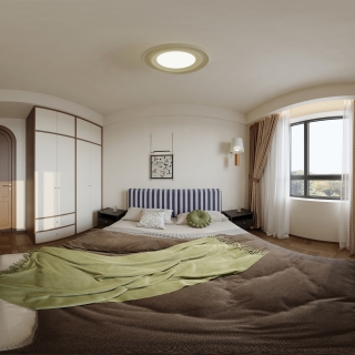 现代 中古风 次卧 全景