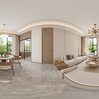 现代客餐厅全景