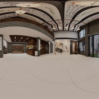 中式 药膳 一楼大厅 全景