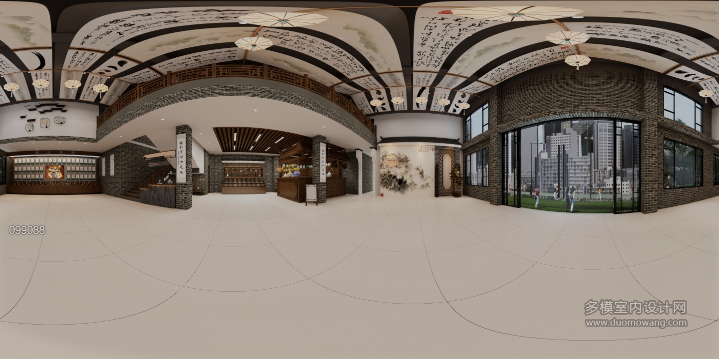 中式 药膳 一楼大厅 全景