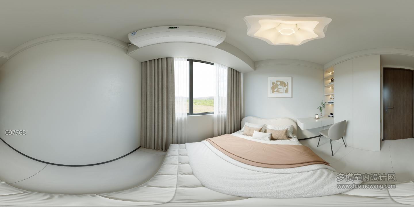 现代卧室全景