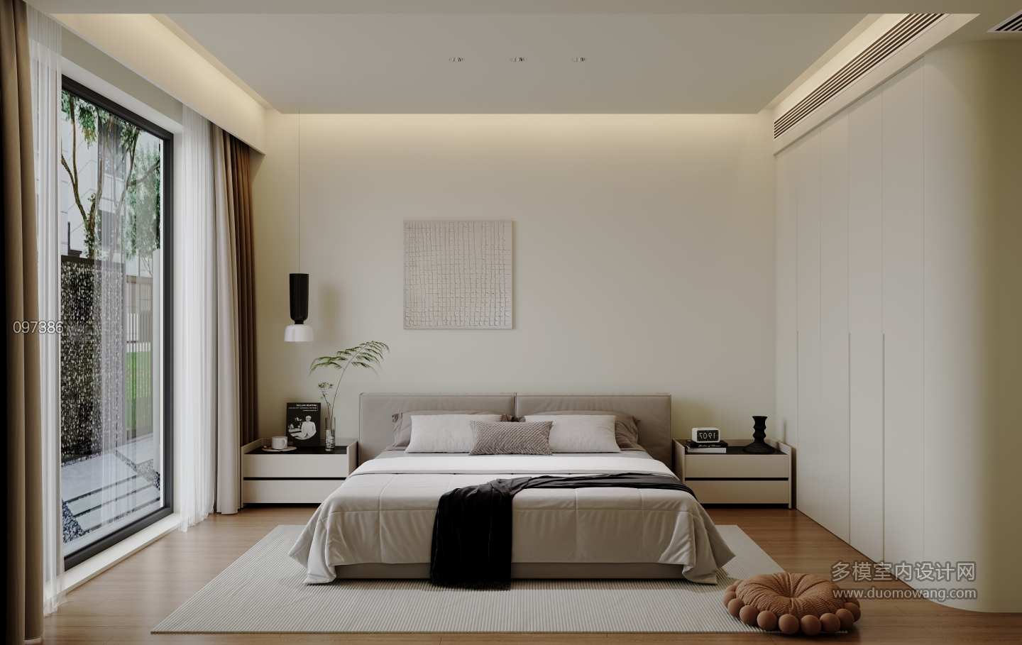 林总李海燕奶油风_单张主卧