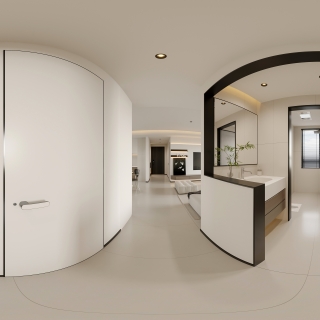 现代极简洗漱区全景