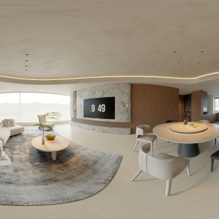 现代客餐厅全景