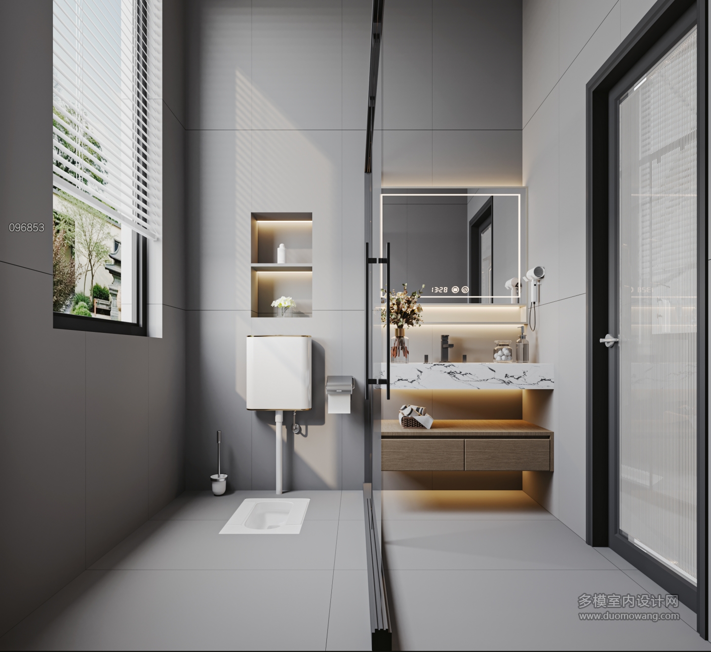 现代卫生间特写