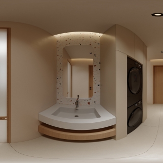 现代奶油洗手区