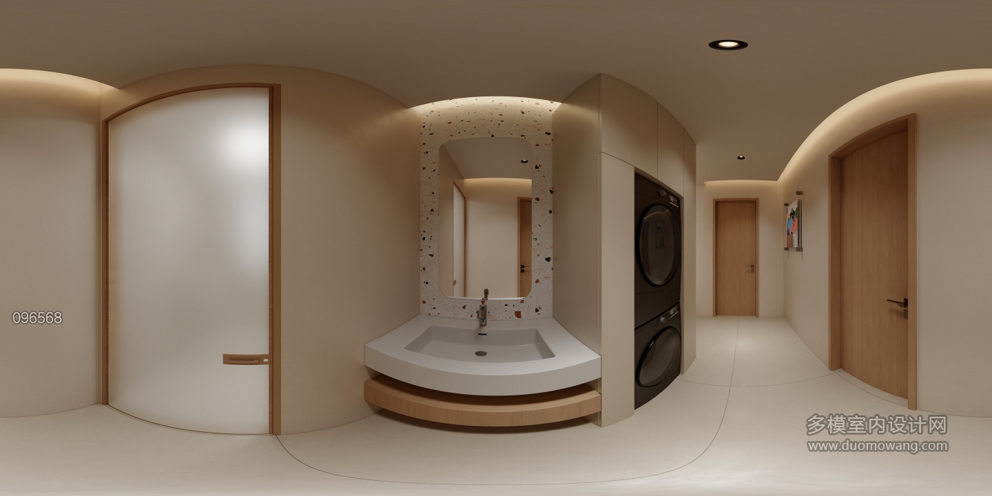 现代奶油洗手区