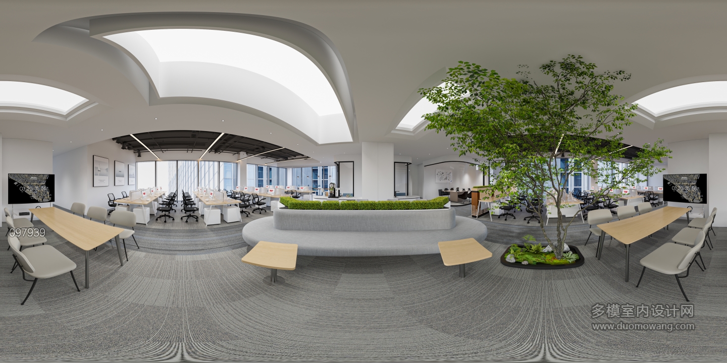 现代办公区三楼全景