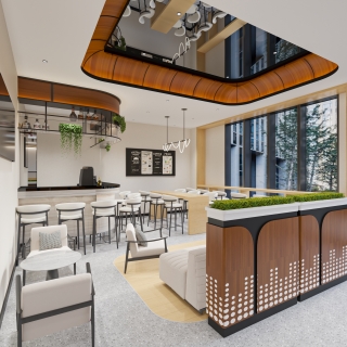 现代办公一楼食堂单张1