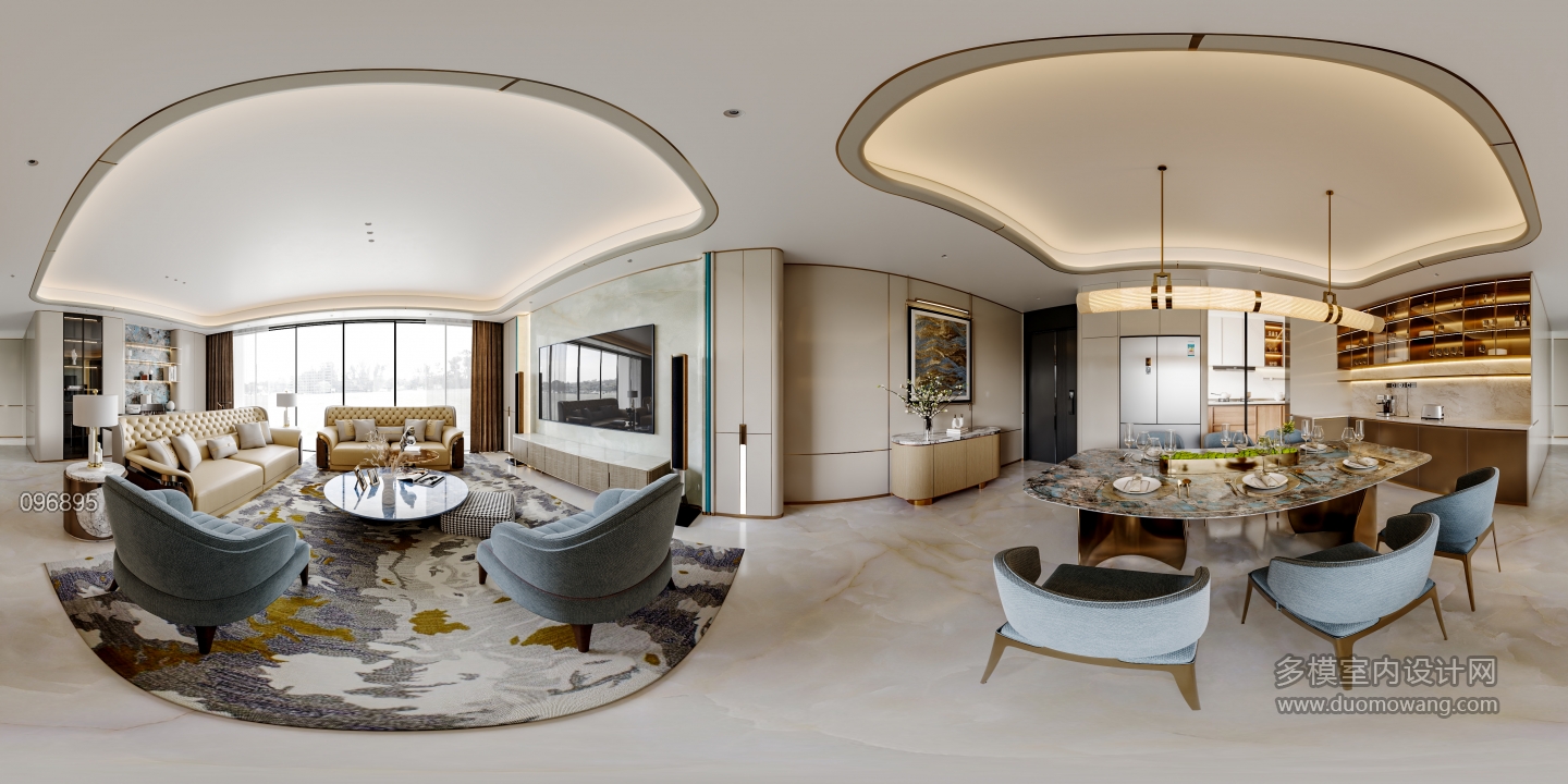 现代客厅全景