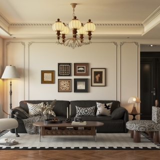 现代客餐厅沙发面