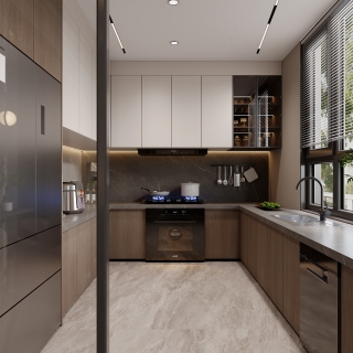 意式自建别墅1楼 厨房静态