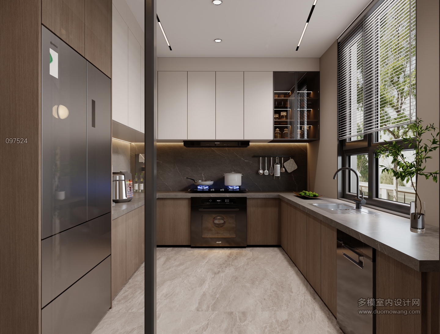 意式自建别墅1楼 厨房静态