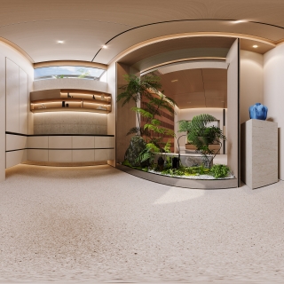 现代负一门厅全景