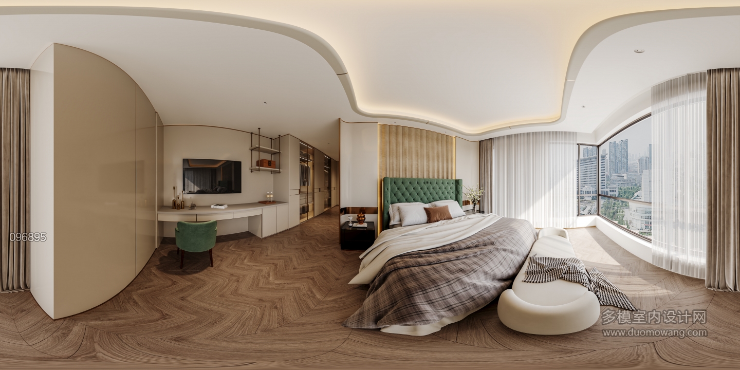 现代卧室全景