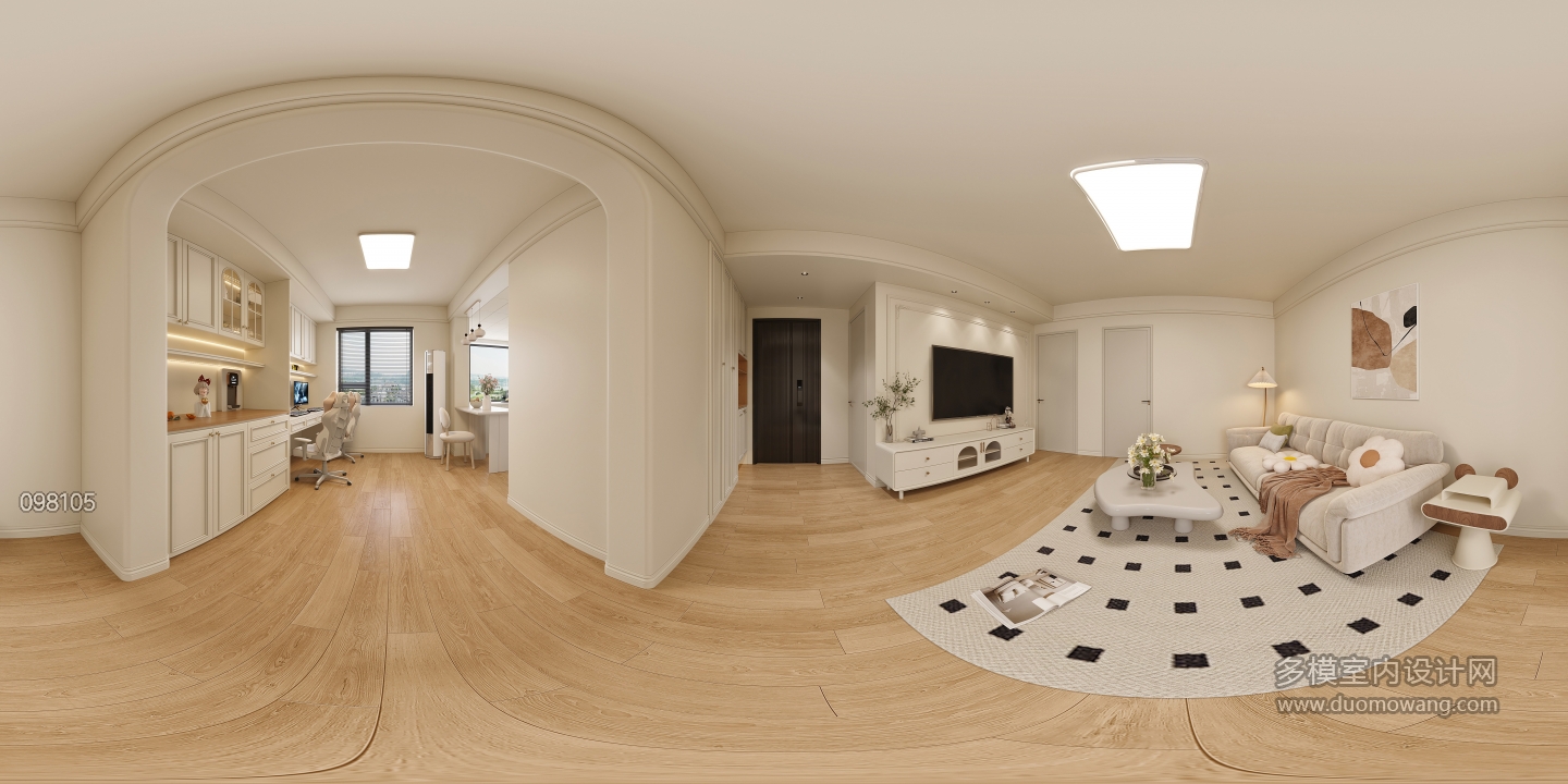 法式奶油_001客厅全景_0000