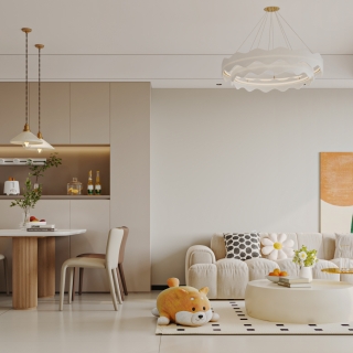 奶油风客餐厅特写