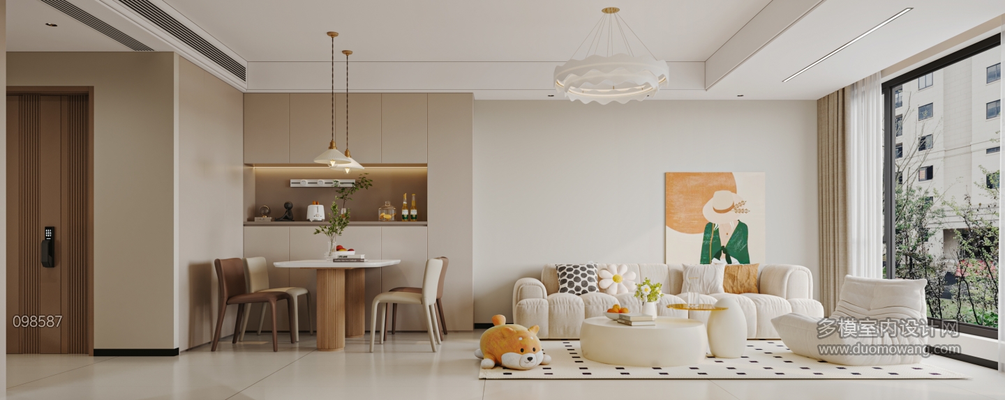 奶油风客餐厅特写