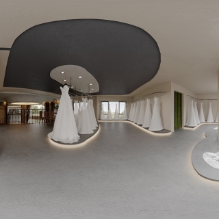 现代婚纱店二楼展厅全景1