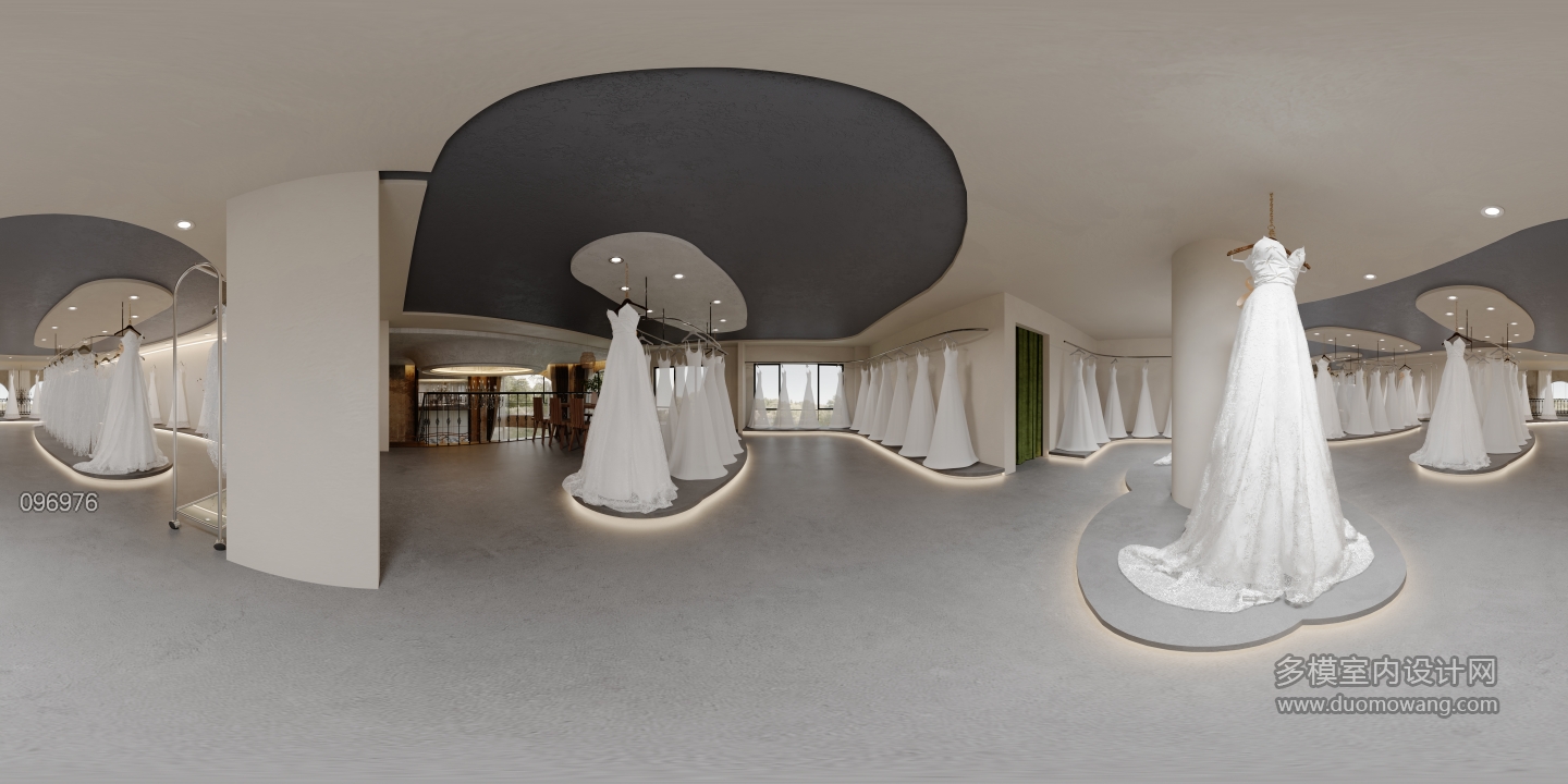 现代婚纱店二楼展厅全景1