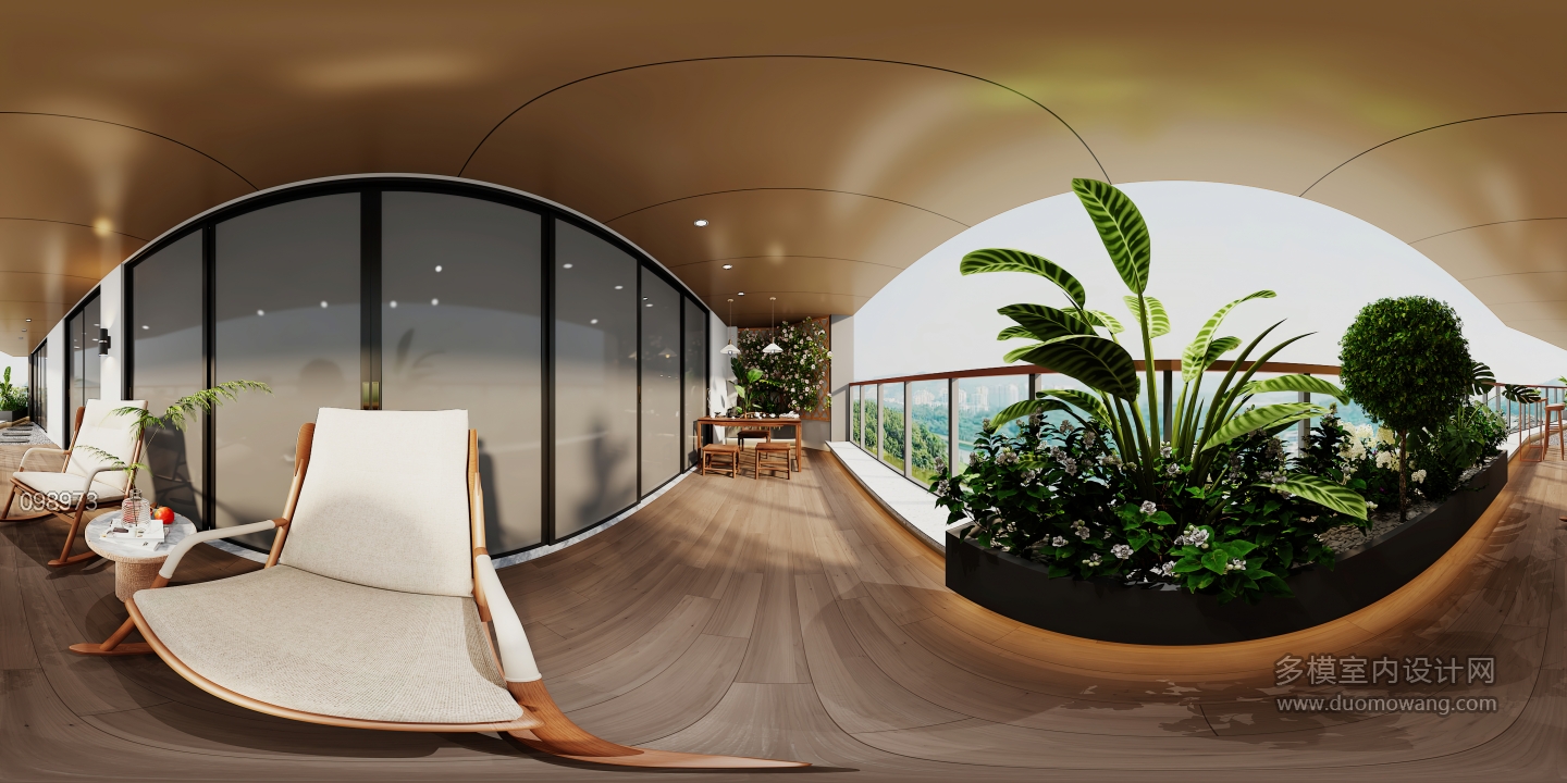 现代花园全景